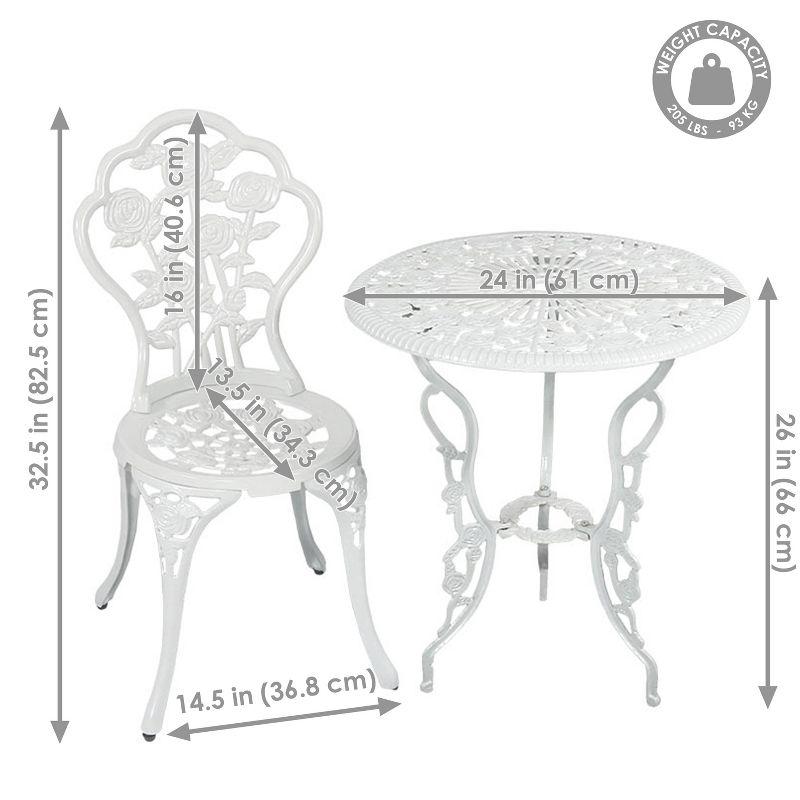 SunnyDaze Decor 2 - Person Metal Patio Dining Set with Round Table
