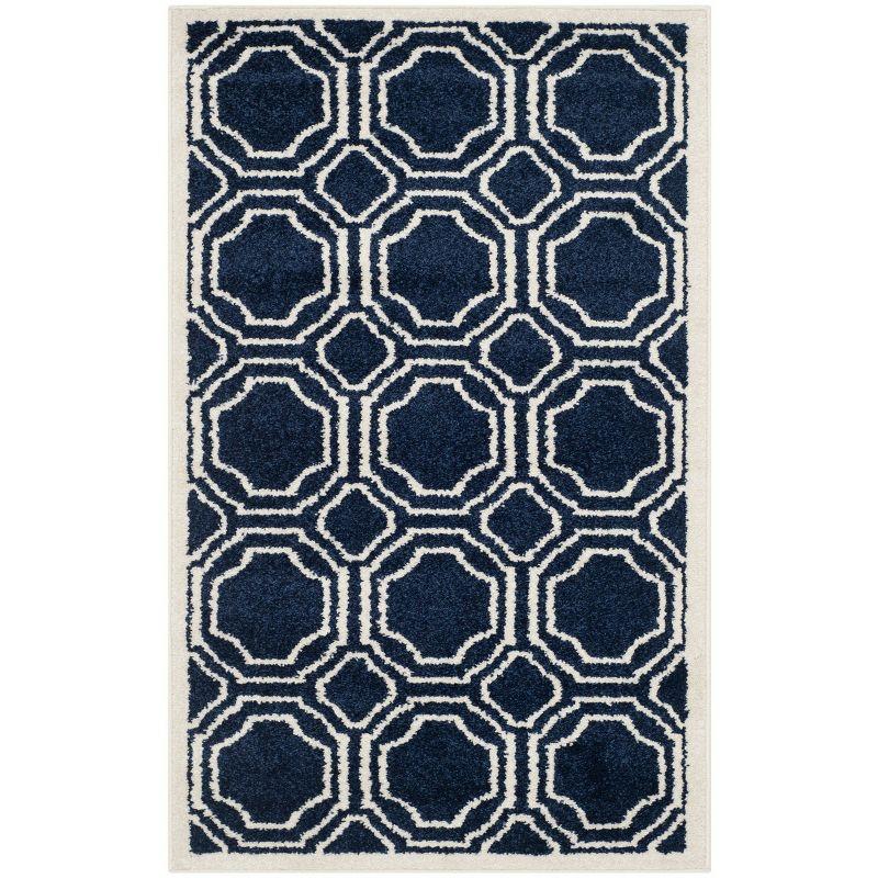 Amherst AMT411 Power Loomed Accent Rug - Navy/Ivory - 2'6"x4' - Safavieh.