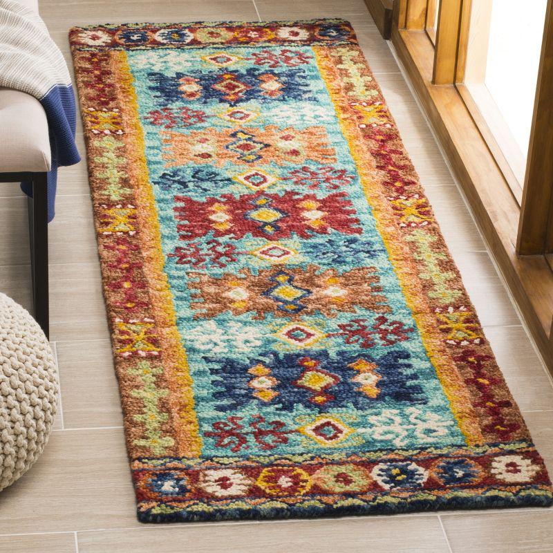 Aspen APN503 Hand Tufted Indoor Accent Rug - Blue/Red - 2'3"x5' - Safavieh