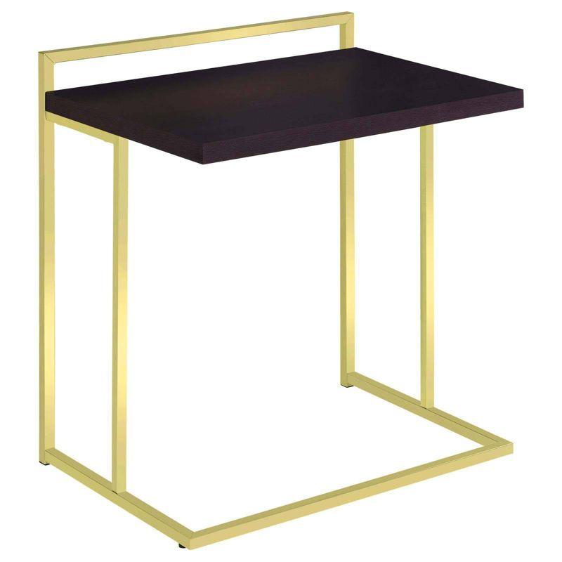 Coaster Dani Modern Rectangular Wood Side Table with Metal Base