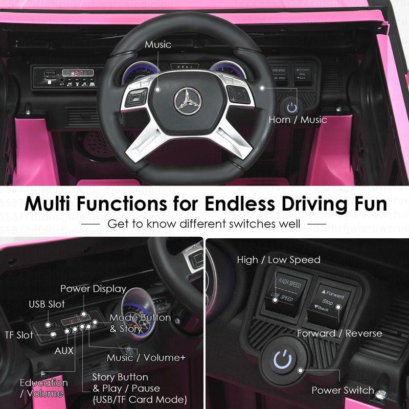 Costway Mercedes Benz 12V Electric Kids Ride On Car RC Remote Control W/Trunk Pink