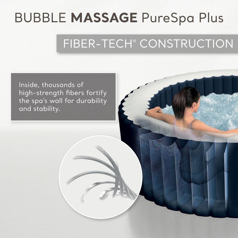 Intex PureSpa Plus 4 or 6 Person Portable Inflatable Round Hot Tub Spa with Soothing Bubble Jets and Built In Heater Pump