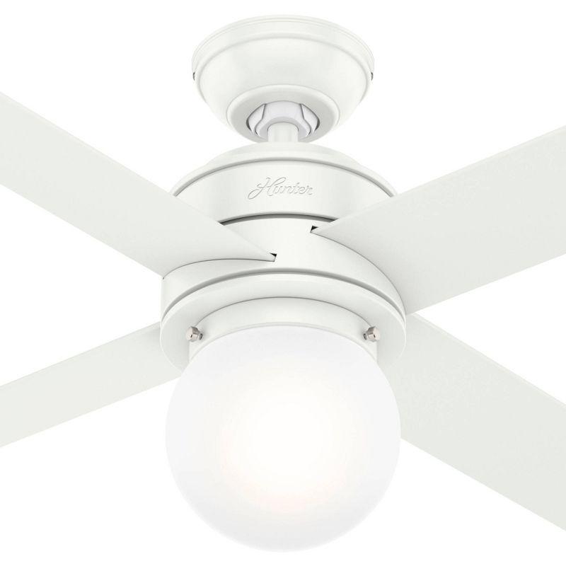 Hepburn 52" Matte White LED Ceiling Fan with Globe Light