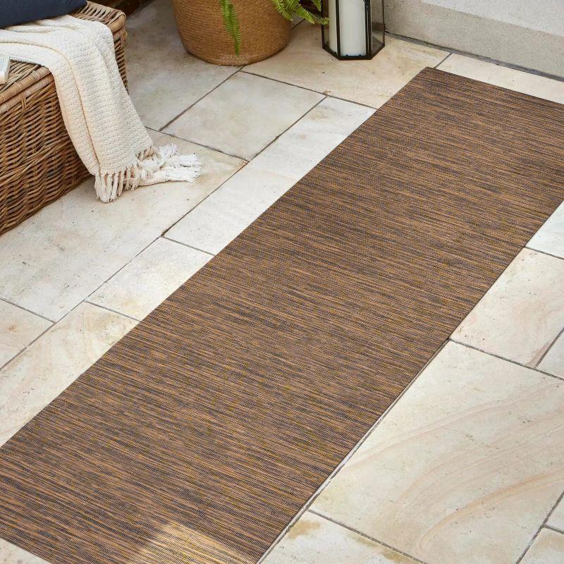 2'x8' Ethan Modern Flatweave Solid  Runner Rug, Brown - JONATHAN Y