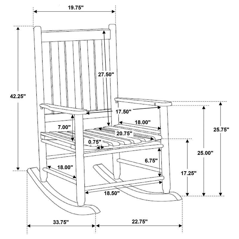 Annie Solid Wood Slat Back Rocking Accent Chair - Coaster: Mission Style, Acacia Frame