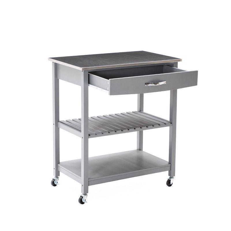 Holland Kitchen Cart with Stainless Steel Top - Boraam