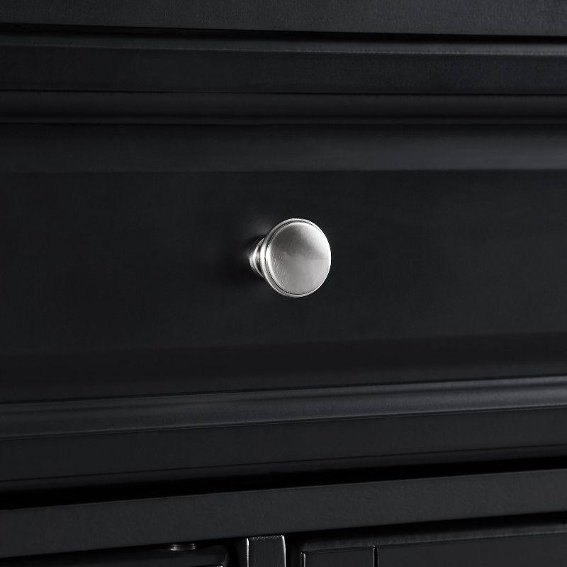 Full Size Wood Top Kitchen Cart Black - Crosley: Mobile Storage, 3 Cabinets, Spice Rack