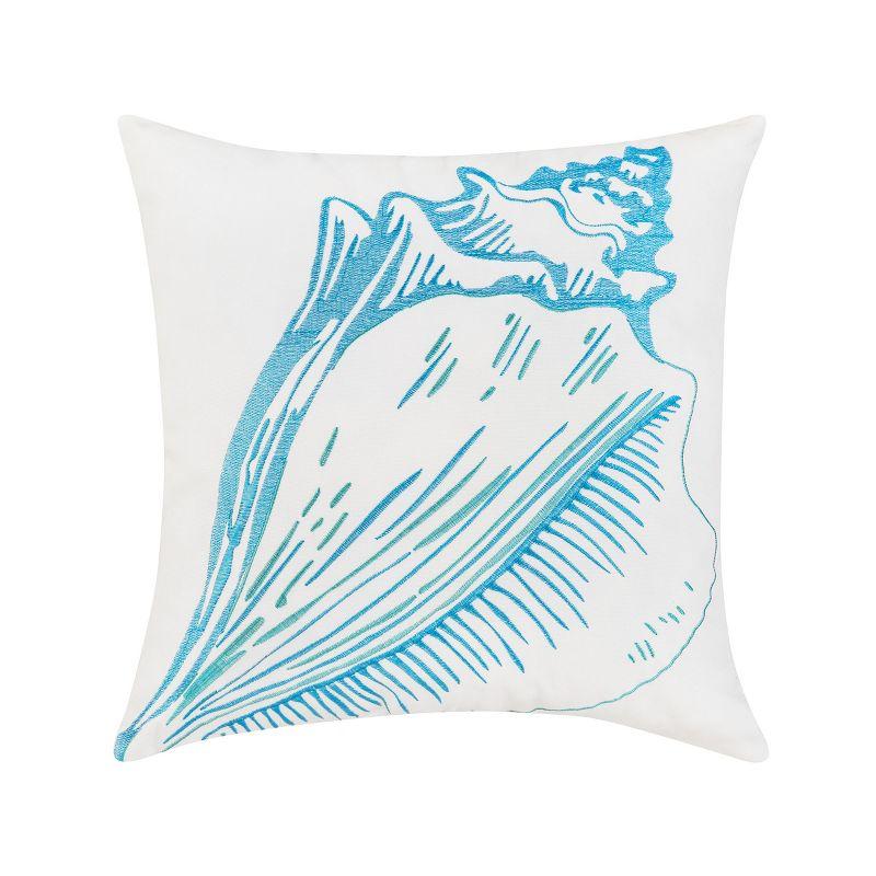 C&F Home 18" x 18" Conch Shell Indoor / Outdoor Embroidered Throw Pillow