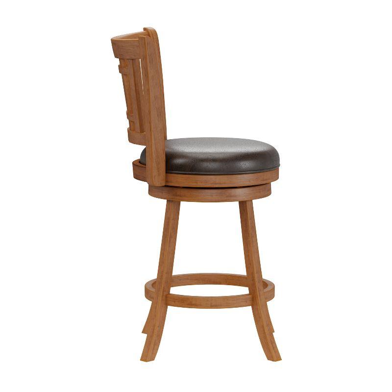 Fairfox Counter Height Barstool Oak - Hillsdale Furniture: 24.5" Swivel Stool with Back, Upholstered Seat, Wood Legs