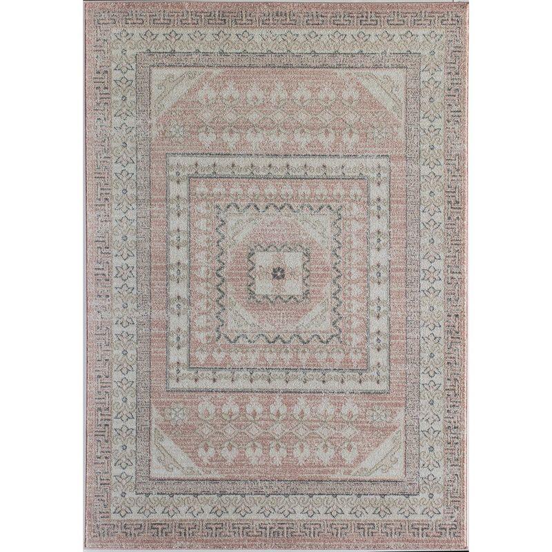 Harper Blue Geometric 24"x4" Easy-Care Synthetic Area Rug