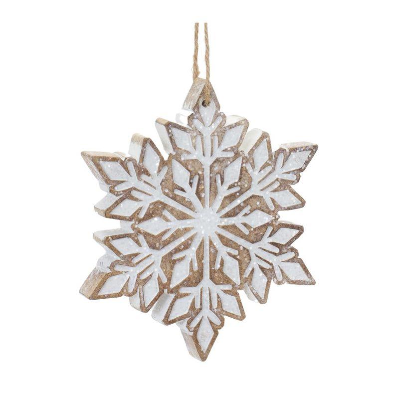 Melrose Glittered Snowflake Ornament (Set of 3)