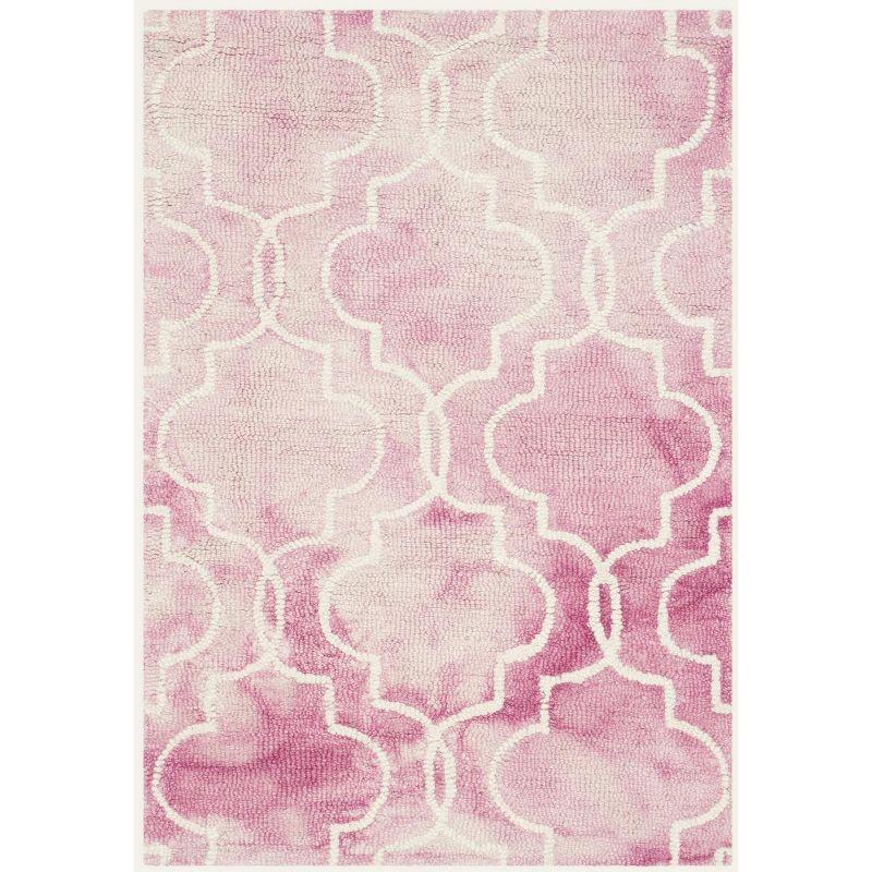 Hand-Tufted Rose and Ivory Wool Area Rug - 2' x 3'