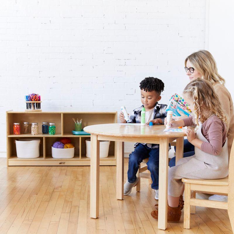 ECR4Kids Birch 5-Section Classroom Storage Cabinet with Casters, Organizer Shelf, Natural