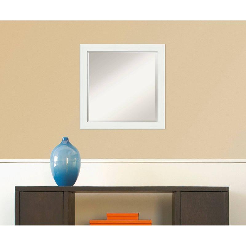 Vanity White Beveled Rectangular Bathroom Wall Mirror 30x30