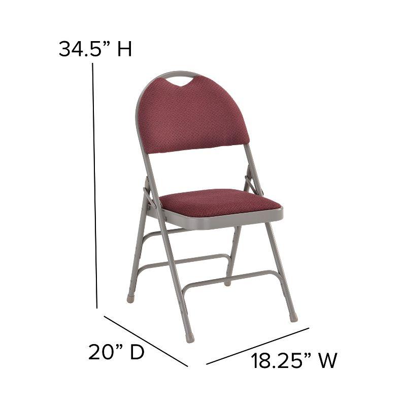 Burgundy Ultra-Premium Padded Metal Folding Chair with Handle