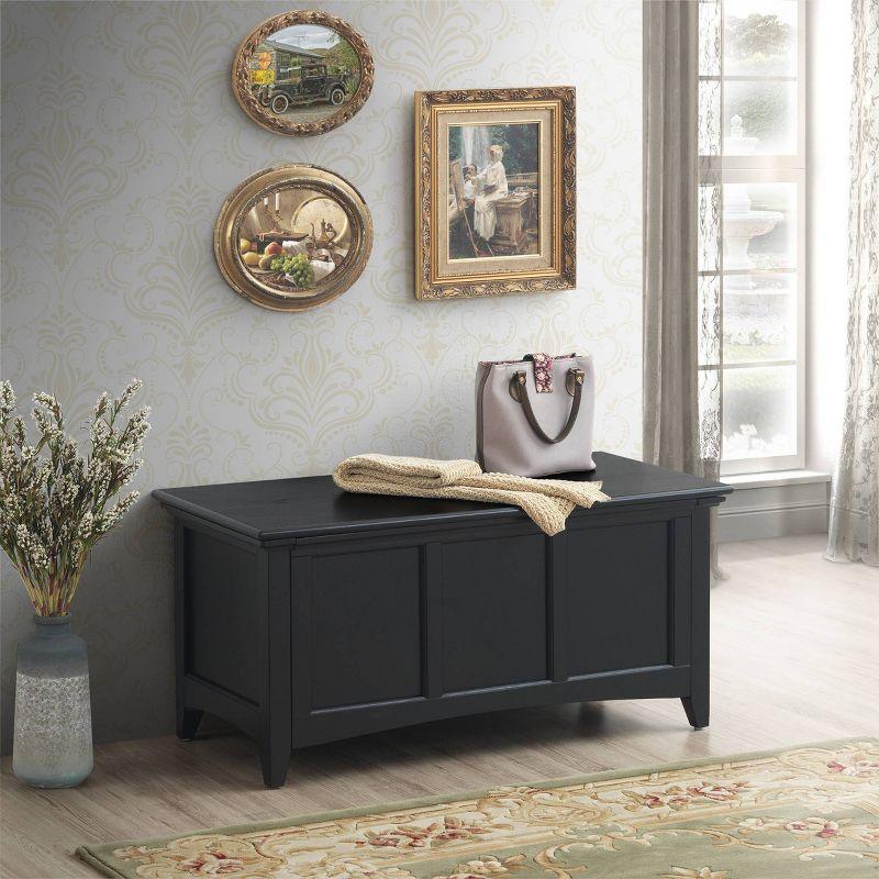 Carolina Living Veranda Storage Chest Black: Modern Design, Bedroom Linen & Sheet Organizer, Wood Frame