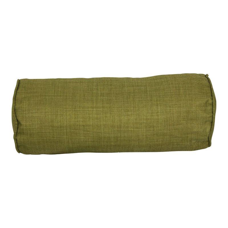 Avocado Green Double-Corded Spun Polyester Bolster Pillows Set