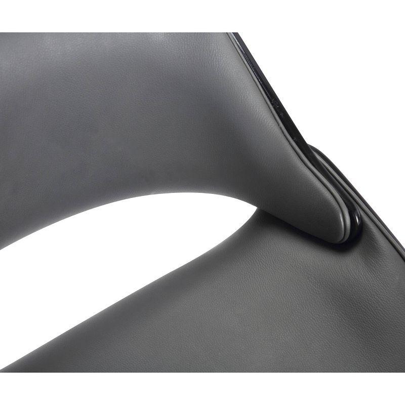 30" Mona Contemporary Bar Height Barstool Black/Gray - Armen Living: Upholstered Low Back, Steel Frame