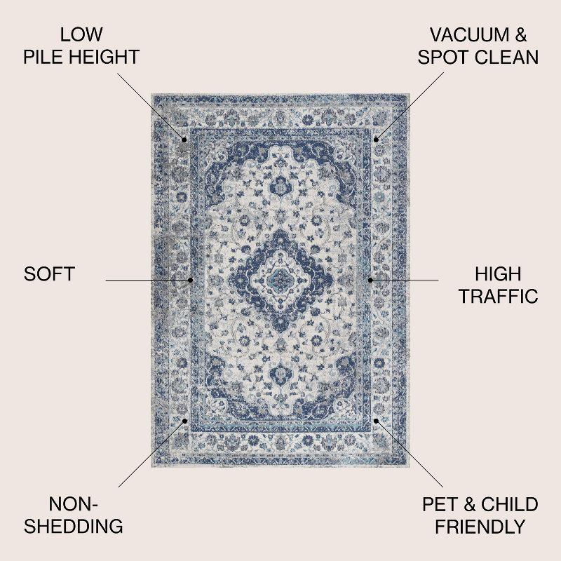 Indhira Ornate Medallion Persian Runner Rug - JONATHAN Y