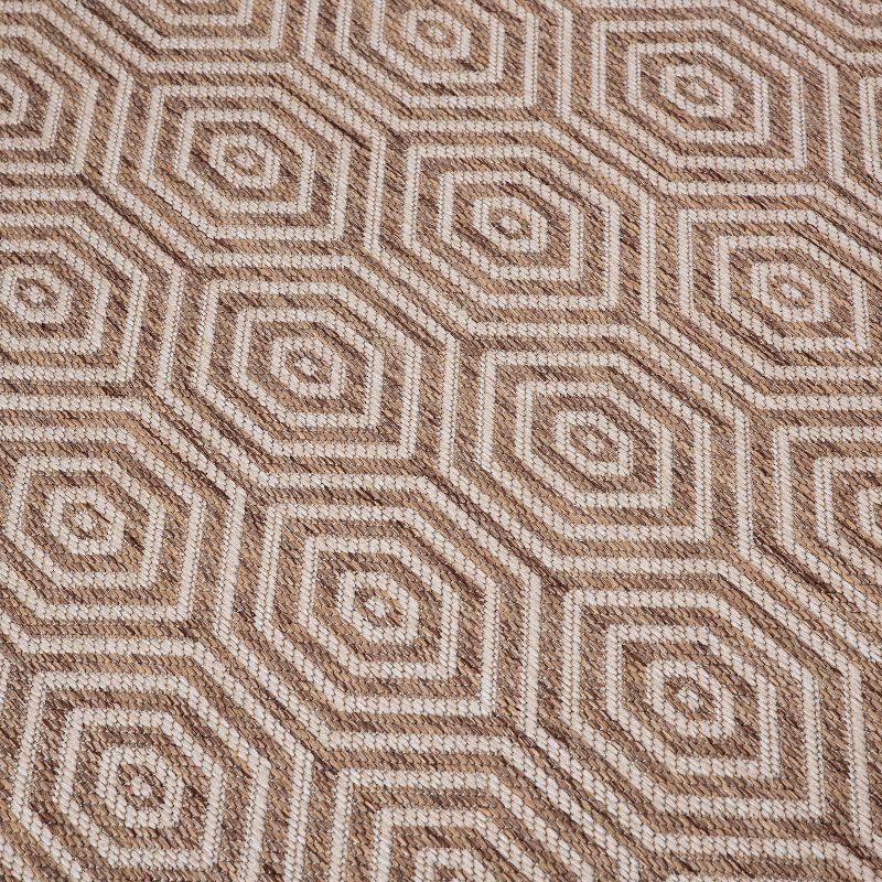 World Rug Gallery Modern Geometric Textured Flat Weave Indoor/Outdoor Area Rug