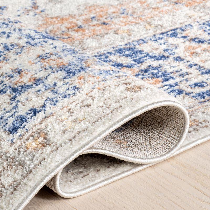 Nuloom Jacquie Oriental/Persian 3x5 Accent Indoor Area Rug for Living Room Bedroom Dining Room Entryway Kitchen, Blue/Ivory