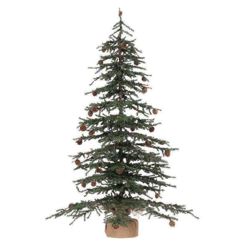 36" Green Pine Plastic Tabletop Christmas Tree with Burlap Base