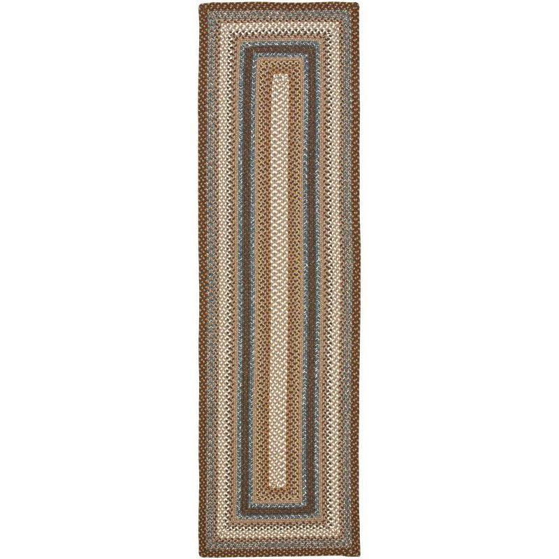 Braided BRD313 Hand Woven Runner Rug - Brown/Multi - 2'3"x14' - Safavieh.