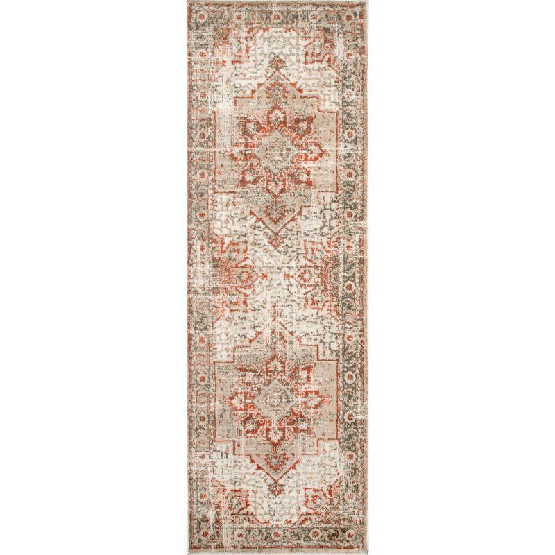 Nuloom Charlotte Faded Medallion Kitchen Runner Indoor Area Rug - Hallway, Entryway, 2' 6" x 8', Beige