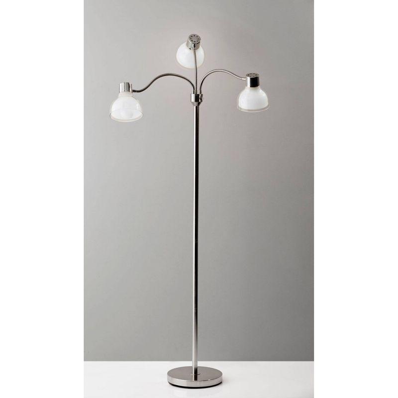 Presley 18" Polished Nickel 3-Arm Adjustable Floor Lamp