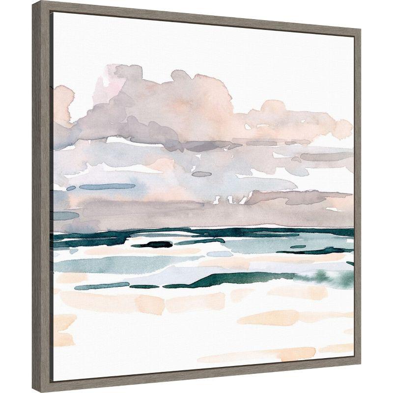 Amanti Art Soft Coastal Abstract I by Emma Scarvey Canvas Wall Art Print Framed 22 x 22-in.