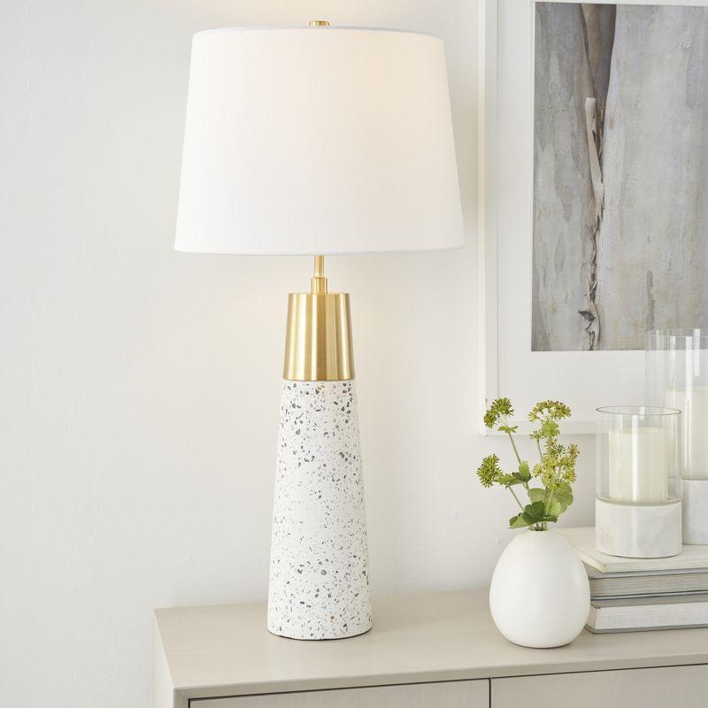 29" White/Gold Speckled Terrazzo Table Lamp - Nourison