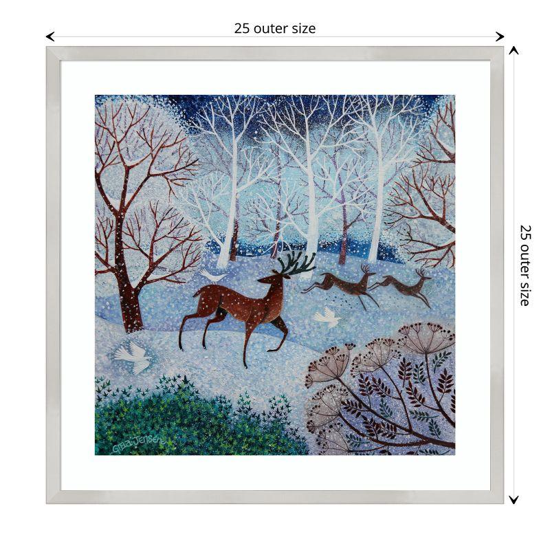 Amanti Art Deer and Doves by Lisa Graa Jensen Wood Framed Wall Art Print 25 in. x 25 in.