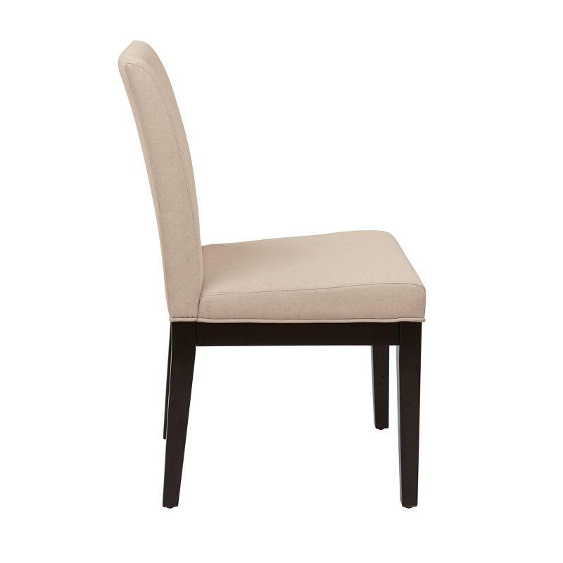 Dakota Parsons Chair Linen - OSP Home Furnishings: Classic Upholstered, Espresso Wood Legs, Easy Clean
