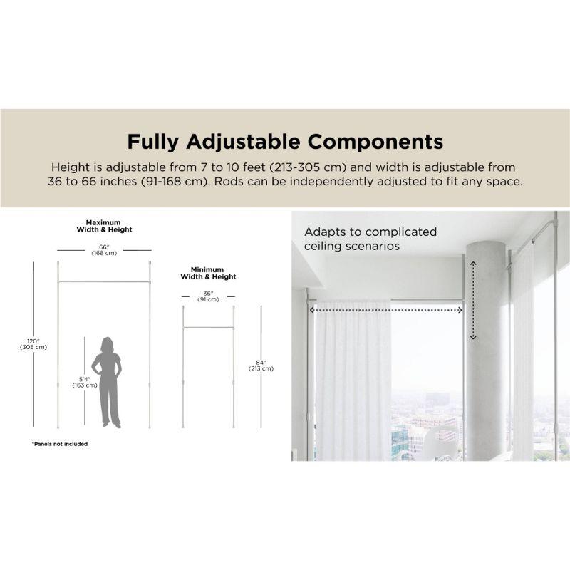 36"-66" Umbra Anywhere Curtain Rod White: Tension Mount, Metal, Smooth Finish, 5-Year Warranty, 15 lb Capacity