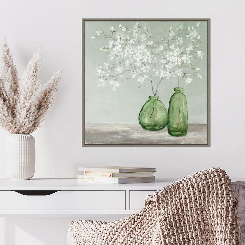 Amanti Art Delightful Spring Florals Green by Julia Purinton Canvas Wall Art Print Framed 22 x 22-in.