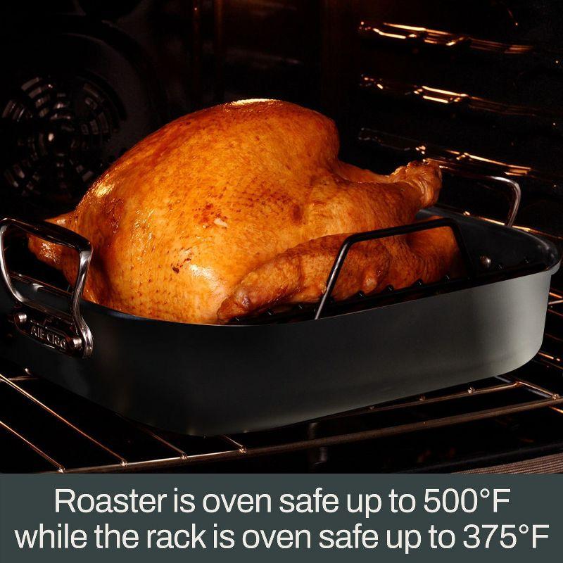 All-Clad 13 x 16 Inch Roaster with Rack Cookware, HA1 Nonstick Hard Anodized