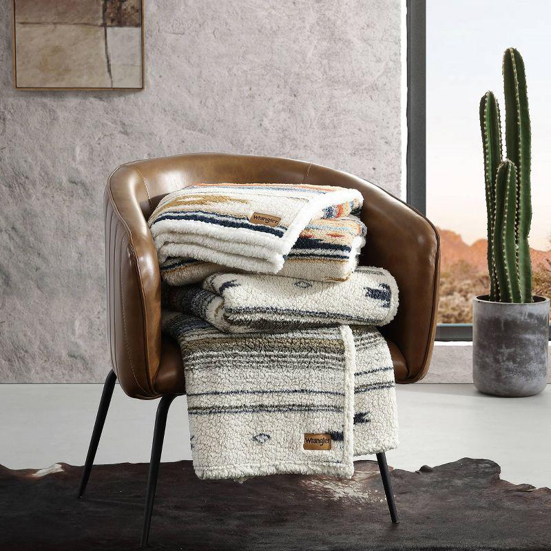 Wrangler Wrangler Printed Plush Sherpa Throw Blankets