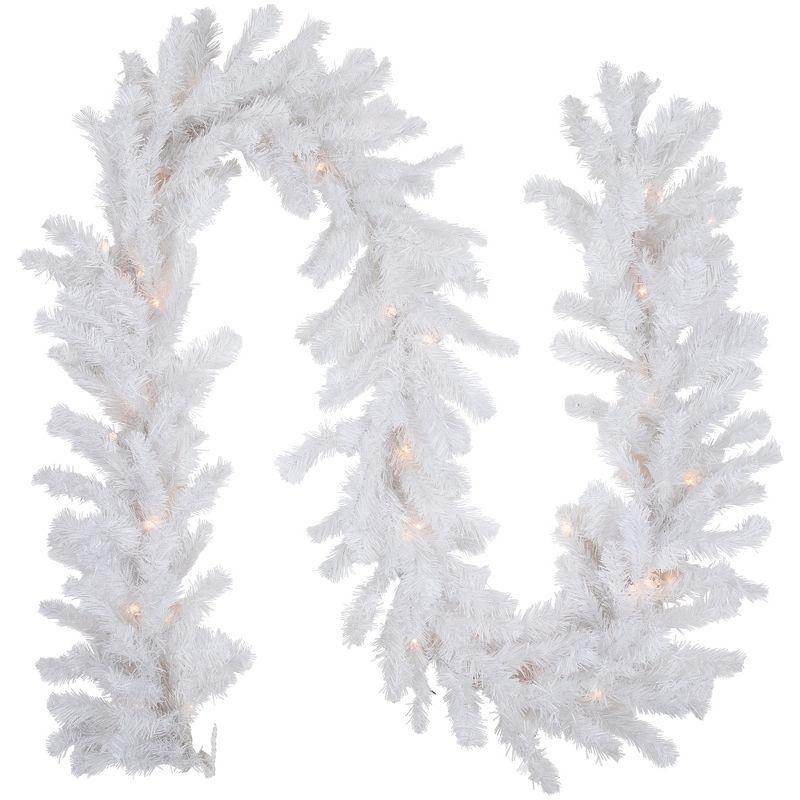 Northlight Seasonal 50' x 10" Pre-Lit Commercial Length Snow White Christmas Garland Clear Lights