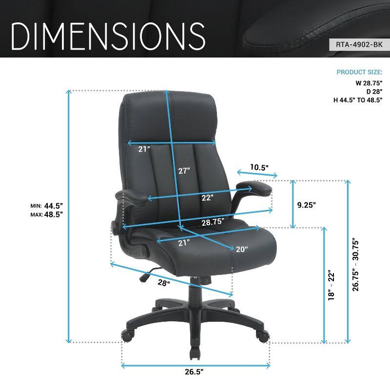Winston Porter Baillie Medium Back Executive Office Chair with Flip-Up Arms