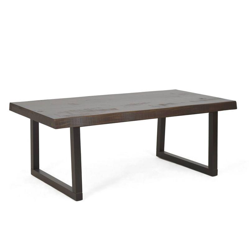 Jennings Live Edge Cocktail Table Cherry/Black - Steve Silver Co.: Pine Veneer, Metal Glides, CSA Certified