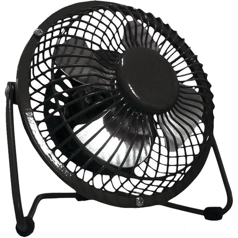 Optimus 4" Black Metal Personal Desk Fan