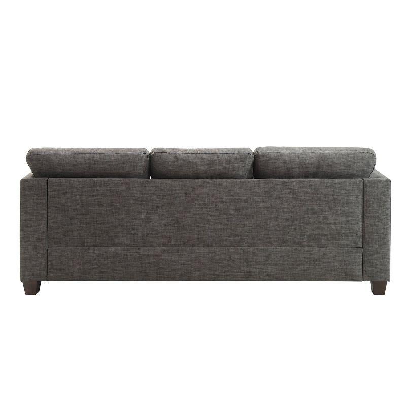 Laurissa 82" Gray Linen Tufted Sofa with Nailhead Trim