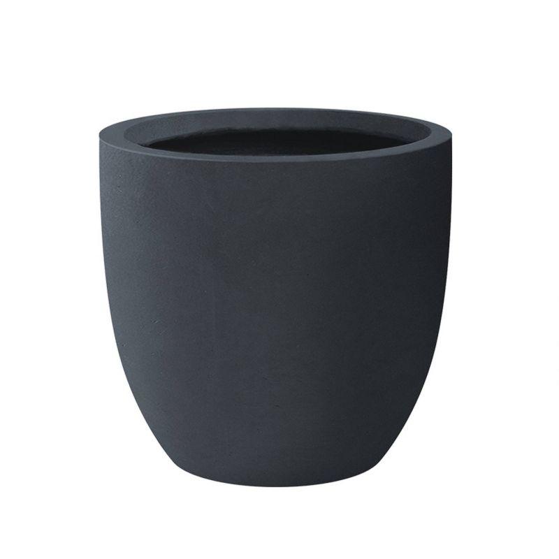 Rosemead Home & Garden, Inc. Kante  Fiberglass and Concrete Indoor Planter Pots Black 10" x 9.8" x 9"