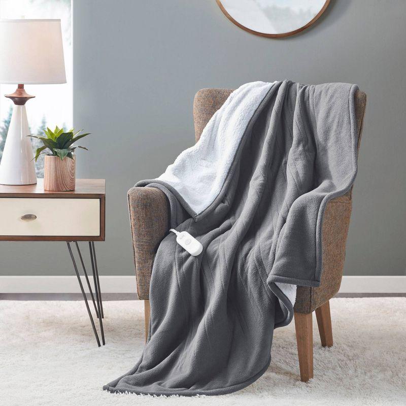 Serta Serta Fleece to Sherpa Heated Throw