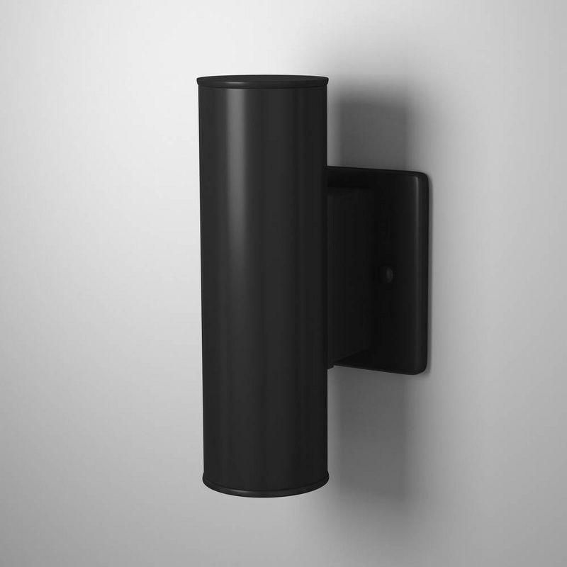 2-Light Riga Outdoor Wall Light Matte Black - EGLO: ETL Listed, Integrated LED, Adjustable Head Tilt, Iron Body