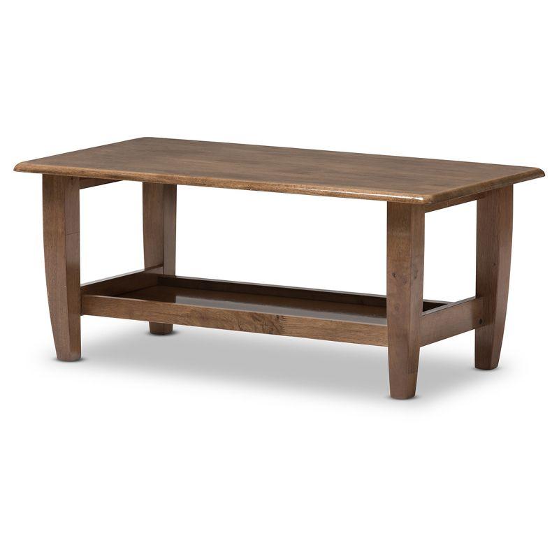 Walnut Brown Mid-Century Modern Rectangular Coffee Table