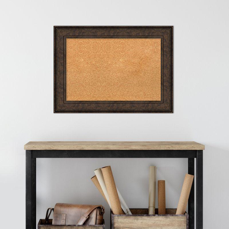 Amanti Art Ridge Framed Corkboard, Natural Cork