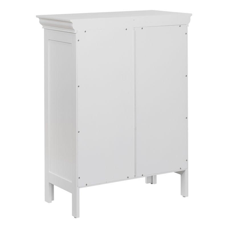 Teamson Home Stratford Freestanding Bathroom Cabinet with Two Doors White : Microfiber, Machine Washable, Non-Slip Backing