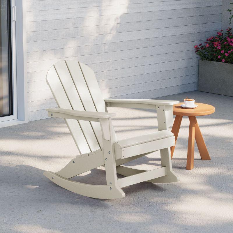 WestinTrends  Outdoor Patio Porch Rocking Adirondack Chair, Sand