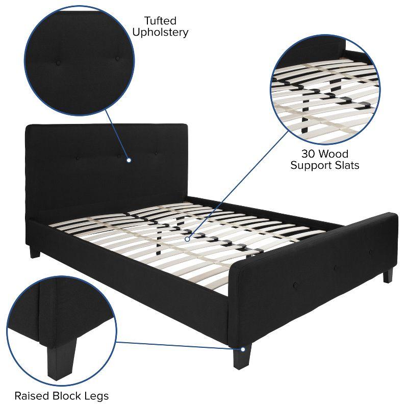 Flash Furniture Tribeca Queen Size Tufted Upholstered Platform Bed in Black Fabric